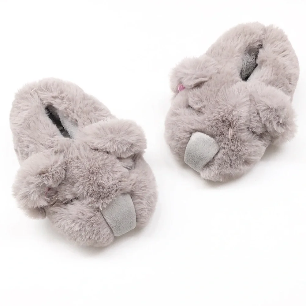 Target gray koala faux fur girls slippers